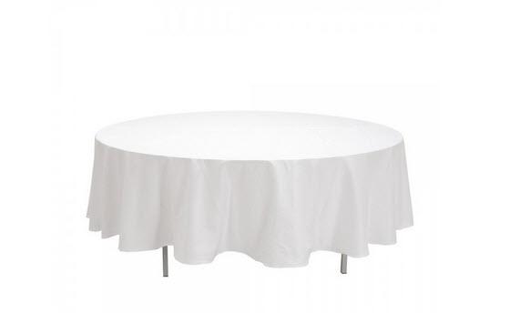 1-Tischdecke rund weiß 240 cm