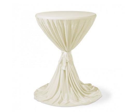 Stehtischhusse 70/85 cm creme mit Schleife