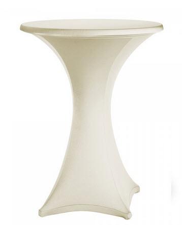 1-Stehtischstretchhusse 70-80 cm creme zweiteilig