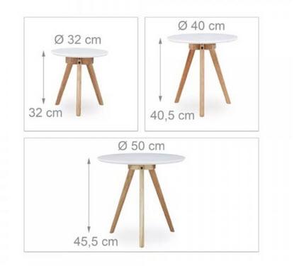 2-Beistelltisch Scandic Groß B50 x H45,5 cm weiß & Nussbaum