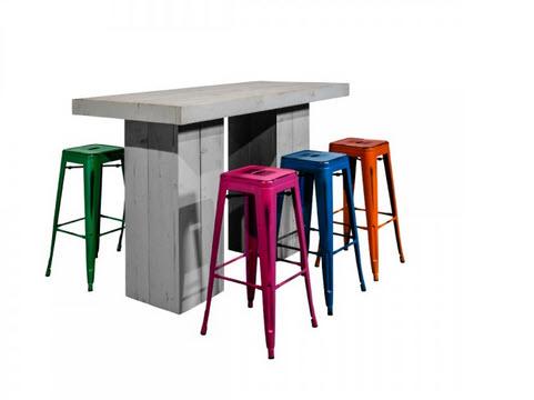 1-Hochtisch-Set Wood & Industrial Multicolour - 6 Pers.