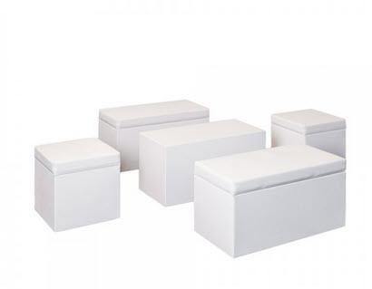 1-Set White Lounge Seat / Tisch Woodcube - 6 Pers.