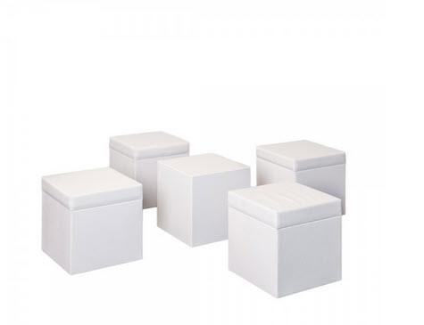 Set White Lounge Seat/Tisch Woodcube - 4 Pers.