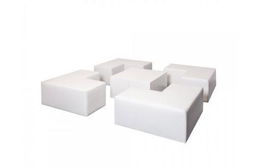 1-Set White Lounge Sky /Tisch Woodcube - 8 Pers.