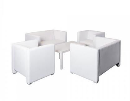 Set Sessel & Sofas Spike White/ Tisch Whiteguy - 6 Pers.