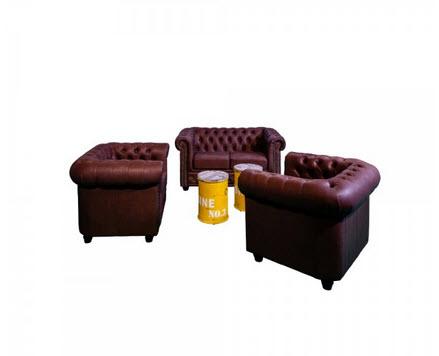 2-Set Industrial Lounge Tonne & Chesterfield 4-6 Pers.