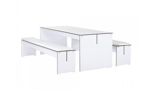 Dining-Set White Lounge Dining-Set weiß - 10 Pers.