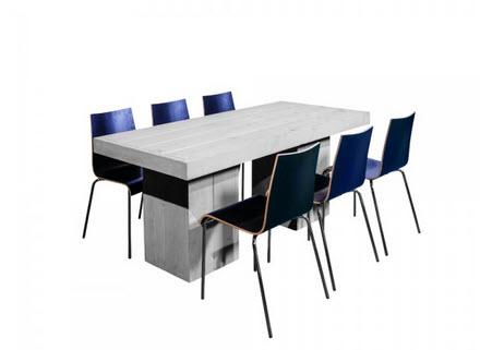 1-Dining-Set Wood 180 & Skala schwarz - 6 Pers.