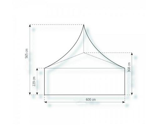 2-Pagode Classic 6 x 6m 36 m², mit Fußboden mit Erdnagelverankerung