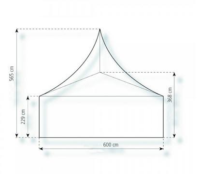 2-Pagode Deluxe 6 x 6m 36 m², mit Fußboden mit Erdnagelverankerung