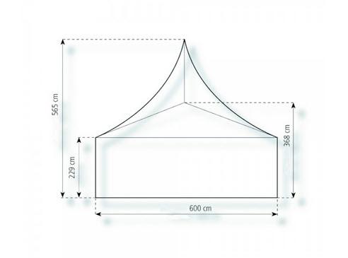 2-Pagode Elegance 6 x 6m 36 m², kein Fußboden mit Erdnagelverankerung