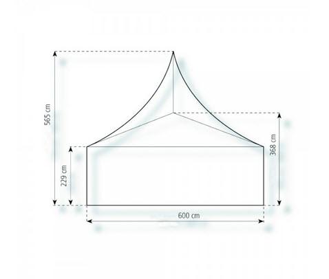 2-Pagode Elegance 6 x 6m 36 m², mit Fußboden mit Erdnagelverankerung