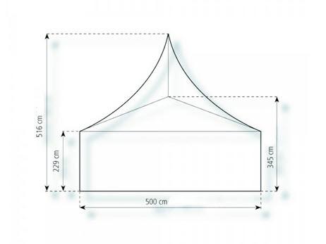 2-Pagode Elegance 5 x 5m 25 m², mit Fußboden mit Erdnagelverankerung