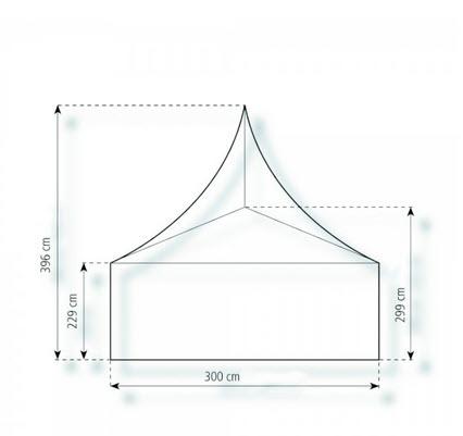 2-Pagode Basic 3 x 3m 9 m², mit Fußboden mit Erdnagelverankerung