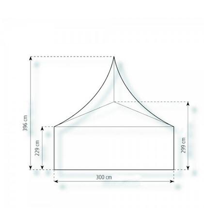 2-Pagode Deluxe 3 x 3m 9 m², kein Fußboden mit Erdnagelverankerung