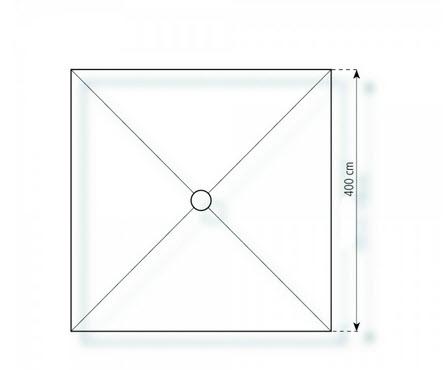 3-Pagode Classic 4 x 4m 16 m², mit Fußboden mit Erdnagelverankerung