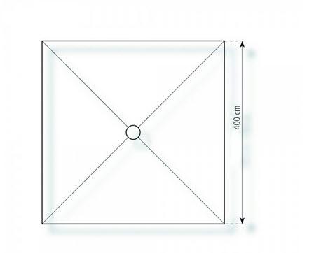 3-Pagode Deluxe 4 x 4m 16 m², kein Fußboden mit Erdnagelverankerung