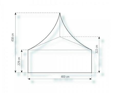 2-Pagode Elegance 4 x 4m 16 m², mit Fußboden verankerungsfrei