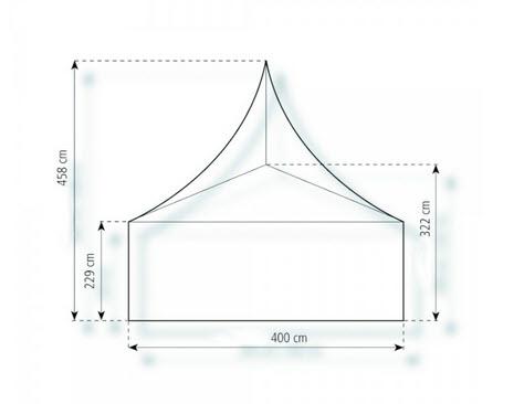 2-Pagode Basic 4 x 4m 16 m², mit Fußboden mit Erdnagelverankerung