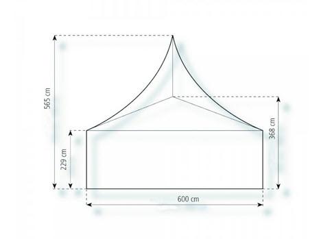 2-Pagodenzelt Basic 12,25 x 6m 73,5 m², mit Fußboden mit Erdnagelverankerung