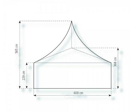 2-Pagodenzelt Basic 12,25 x 6m 73,5 m², mit Fußboden verankerungsfrei