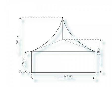 2-Pagodenzelt Classic 12,25 x 6m 73,5 m², kein Fußboden mit Erdnagelverankerung