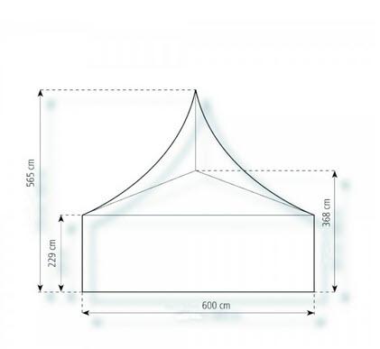 2-Pagodenzelt Classic 12,25 x 6m 73,5 m², mit Fußboden verankerungsfrei