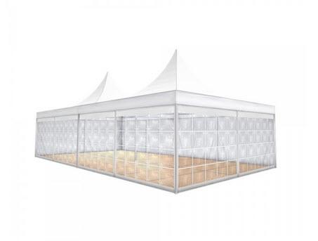 Pagodenzelt Deluxe 12,25 x 6m 73,5 m², mit Fußboden mit Erdnagelverankerung