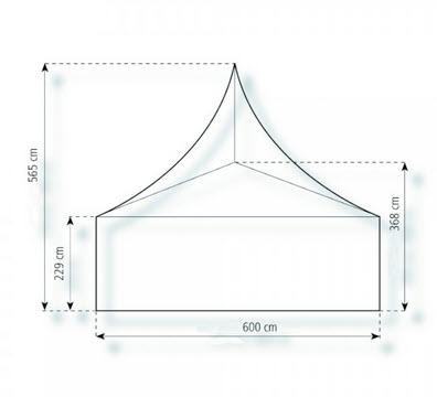 2-Pagodenzelt Deluxe 12,25 x 6m 73,5 m², mit Fußboden mit Erdnagelverankerung