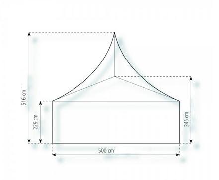 2-Pagodenzelt Basic 10,25 x 5m 51,25 m², mit Fußboden mit Erdnagelverankerung