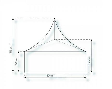 2-Pagodenzelt Classic 10,25 x 5m 51,25 m², mit Fußboden verankerungsfrei