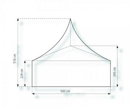 2-Pagodenzelt Classic 10,25 x 5m 51,25 m², mit Fußboden mit Erdnagelverankerung