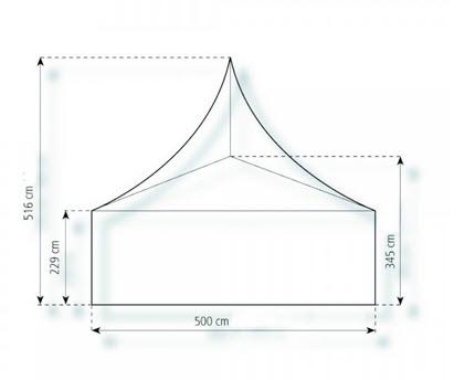 2-Pagodenzelt Deluxe 10,25 x 5m 51,25 m², mit Fußboden mit Erdnagelverankerung