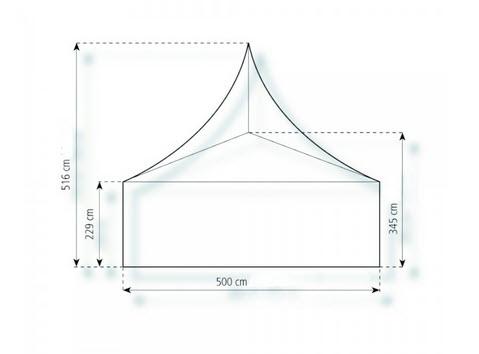 2-Pagodenzelt Elegance 10,25 x 5m 51,25 m², mit Fußboden mit Erdnagelverankerung