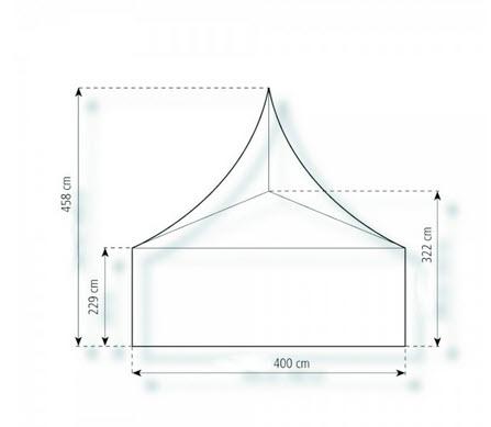 2-Pagodenzelt Basic 8,25 x 4m 33 m², mit Fußboden verankerungsfrei