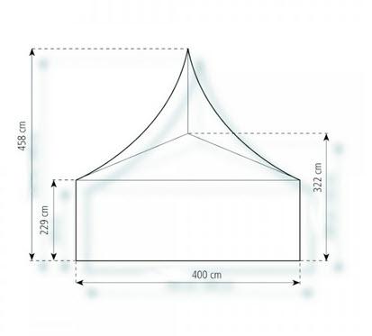 2-Pagodenzelt Classic 8,25 x 4m 33 m², kein Fußboden mit Erdnagelverankerung