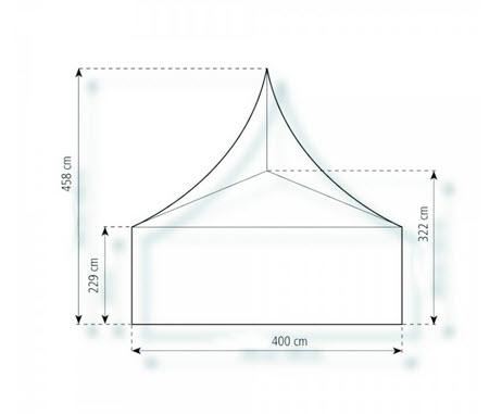 2-Pagodenzelt Classic 8,25 x 4m 33 m², mit Fußboden verankerungsfrei