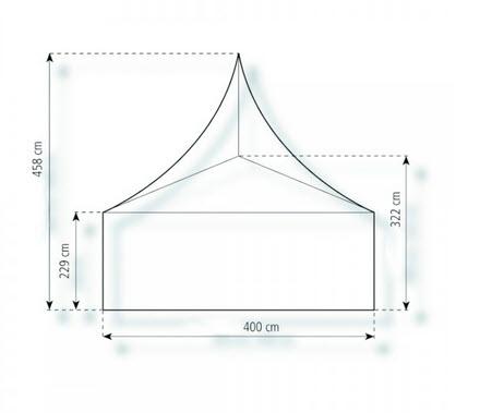 2-Pagodenzelt Deluxe 8,25 x 4m 33 m², kein Fußboden mit Erdnagelverankerung