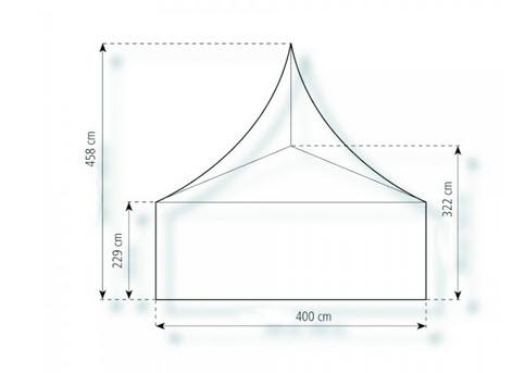 2-Pagodenzelt Deluxe 8,25 x 4m 33 m², mit Fußboden mit Erdnagelverankerung