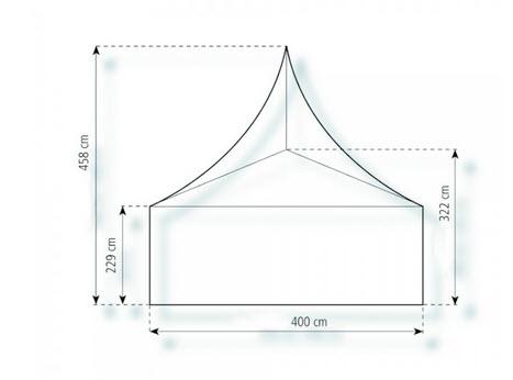 2-Pagodenzelt Deluxe 8,25 x 4m 33 m², mit Fußboden verankerungsfrei