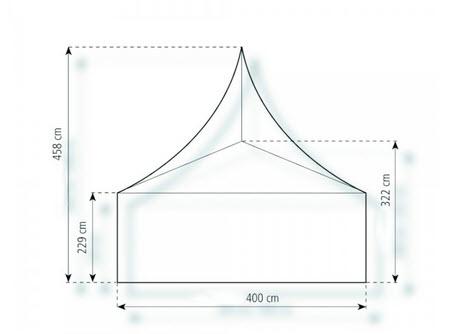 2-Pagodenzelt Elegance 8,25 x 4m 33 m², kein Fußboden mit Erdnagelverankerung