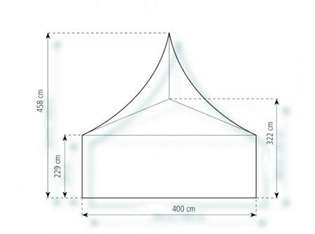 2-Pagodenzelt Elegance 8,25 x 4m 33 m², kein Fußboden mit Erdnagelverankerung