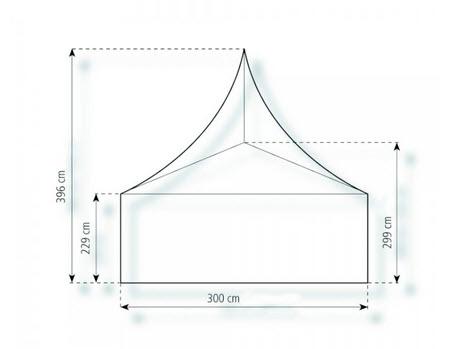 2-Pagodenzelt Basic 6,25 x 3m 18,75 m², kein Fußboden mit Erdnagelverankerung