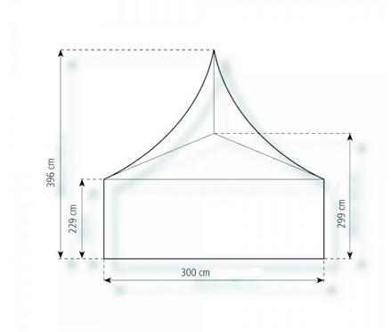 2-Pagodenzelt Basic 6,25 x 3m 18,75 m², mit Fußboden mit Erdnagelverankerung