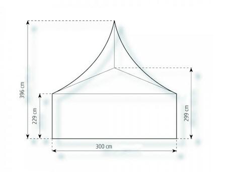 2-Pagodenzelt Classic 6,25 x 3m 18,75 m², mit Fußboden mit Erdnagelverankerung