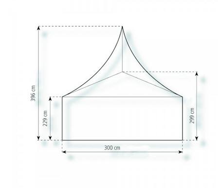 2-Pagodenzelt Deluxe 6,25 x 3m 18,75 m², mit Fußboden mit Erdnagelverankerung