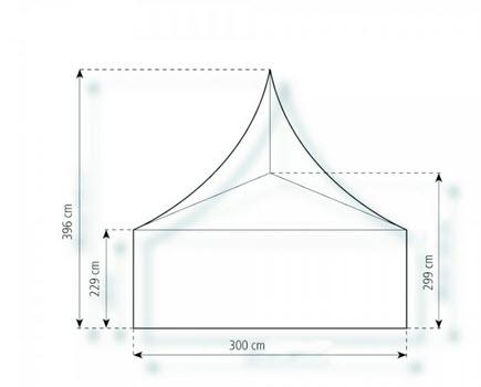 2-Pagodenzelt Deluxe 6,25 x 3m 18,75 m², mit Fußboden verankerungsfrei