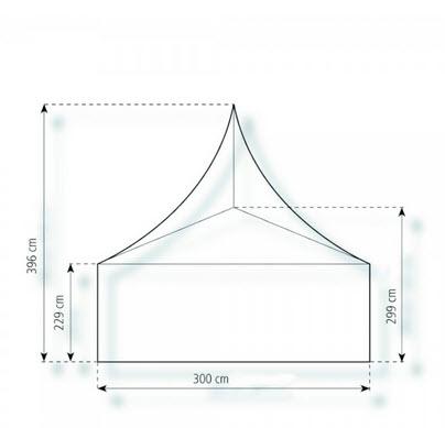 2-Pagodenzelt Elegance 6,25 x 3m 18,75 m², kein Fußboden mit Erdnagelverankerung