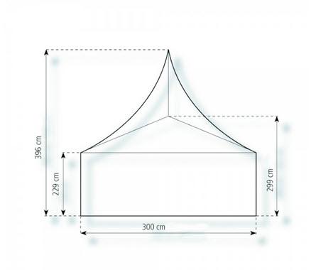 2-Pagodenzelt Elegance 6,25 x 3m 18,75 m², mit Fußboden verankerungsfrei