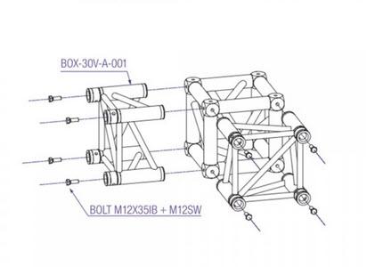 3-Prolyte Traverse Box-Corner Vierpunkt H30V